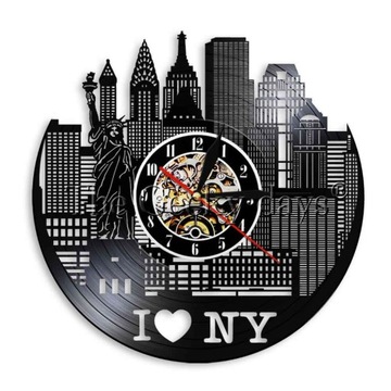 I LOVE NEW YORK Zegar ścienny z płyty winylowej