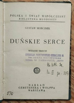 Duńskie serce Gustaw Morcinek 1936 wyd 3