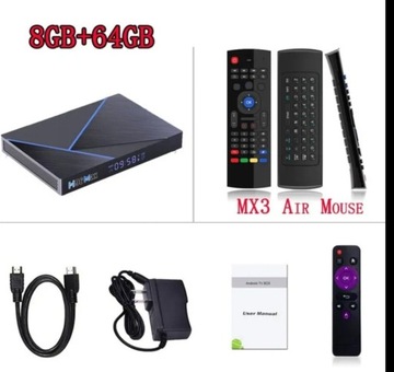 Tv Box H96 Max  A12 8gb / 64gb + pilot żyroskopowy