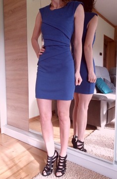 Błękitna wiosenna sukienka XS / S 34 36