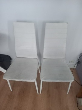 Krzesła białe komplet 4 sztuki krzesło 