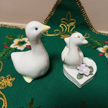 Kaczki ptaki porcelanowe figurki 