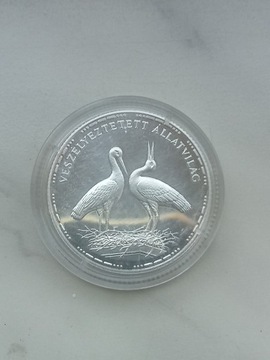 Węgry 200 Forint 1992 r Bociany srebro 900