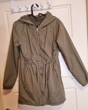 Kurtka typu parka 152 cm khaki przejściowa pepco