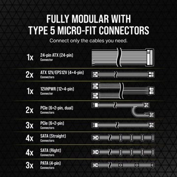 CORSAIR zestaw kabli TYPE 5 SF1000L, CP-9020246-EU