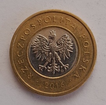 2 zł 2016 r - 2zl 2016r moneta 2 złote obiegowe