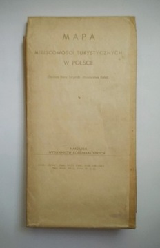 MAPA MIEJSCOWOŚCI TURYSTYCZNYCH W POLSCE 1951