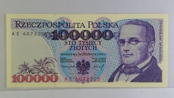 Polska 100000 złotych 1993 UNC Moniuszko seria AE