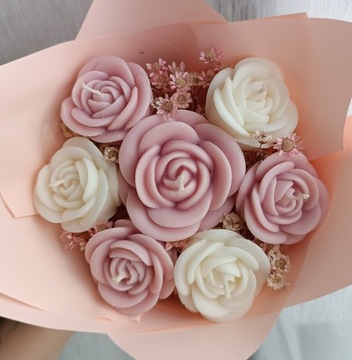 Bukiet róż świece zapachowe ślub podziękowanie 