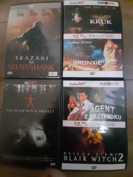 DVD zestaw 10; 6 filmów- Blair Witch 1 i 2, J.Chan