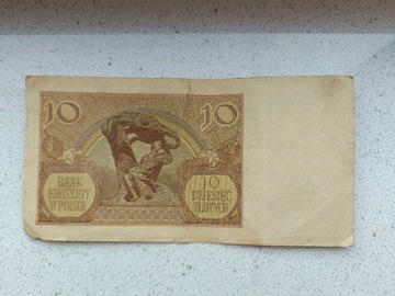 Banknot 10 zł , 1940 r.