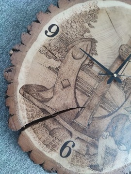 Wykonam zegar- pirografia, handmade, Dowolny wzór