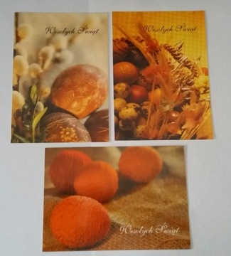 3 pocztówki świąteczne Wielkanoc (zestaw)