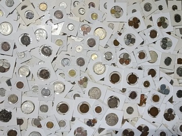 Zestaw monet 500 szt. w kartonikach do rozpoznania