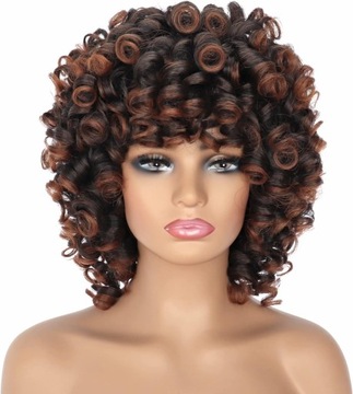 Afro peruka z kręconymi włosami Ombre