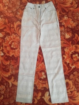 Spodnie jeansowe w karteczkę r. XS