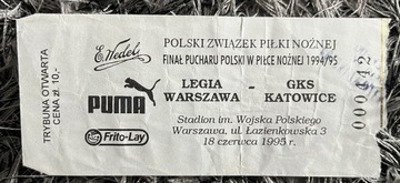 Bilet z finału PP 1995: Legia - GKS Katowice 