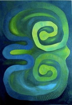 cykl "Wzrastanie" - abstrakcja, malarstwo olejne