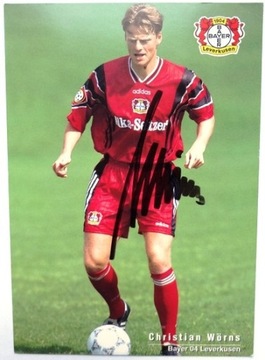 Christian Worns, Bayer Leverkusen, Autograf