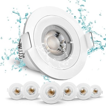 Reflektor punktowy LED do zabudowy 230V Ø68mm 6szt