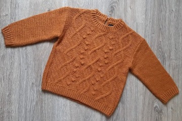 Reserved jak nowy miedziany sweterek jesień 104cm