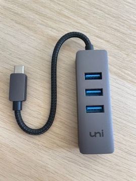 Uni Hub USB C, aluminiowa powłoka, typ C na 3-portowy adapter USB 3.0