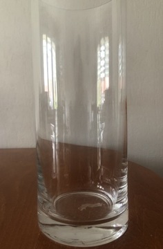 Duży szklany wazon cylinder PRL