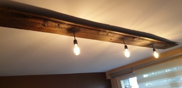 Lampa stara 70-letnia deska  loft vintage drewno