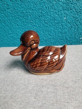 Ceramiczna figurka mała kaczka PRL stara ozdoba