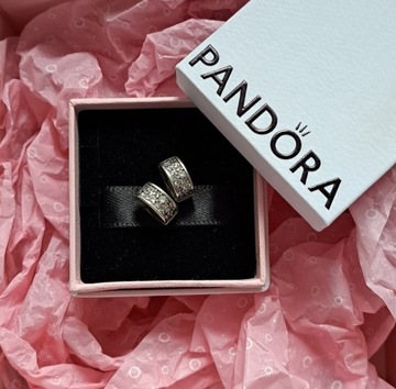 Pandora charms klips Srebrne cyrkonie Pave 