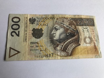 Banknot 200 zł 1994 r Seria YB 4350687