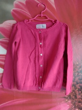 Sweterek różowy dla dziewczynki rozpinany 2-3latka