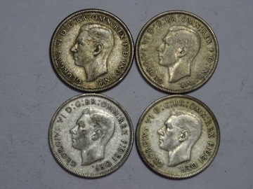 Australia 4 monety 1 floren 1946-1952 srebro ciekawy mix-L025