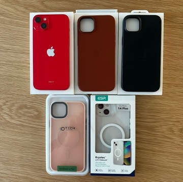 IDEALNY iPhone 14 Plus RED Gwarancja Leather Case