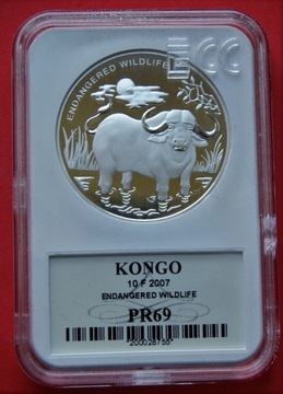 Bawół 10 Franków 2007 r.   - Kongo - GCN PR 69