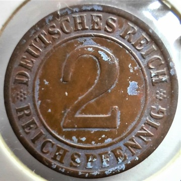 2 reichsfennig 1924 E,  REP. WEIMARSKA