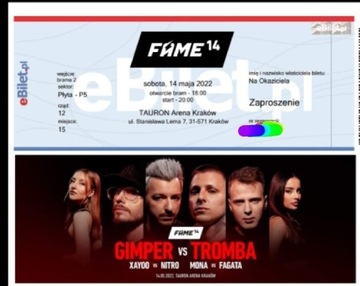 Bilet Fame MMA 14 na płytę P5