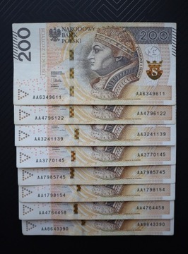 Banknot 200 zł Seria AA