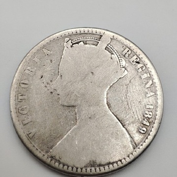 Moneta srebrna 2 szylingi (floren) 1849 Anglia 