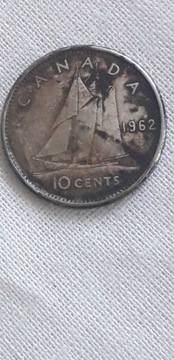Canada srebrne 10 centów 1962 r. 