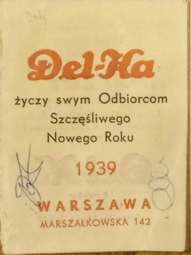 Kalendarz Obuwniczy - Del -Ka 1939