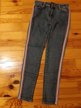 Spodnie dżinsowe ze streczem wysoki stan roz.38-40