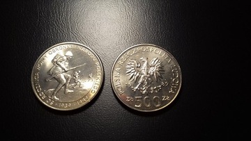 500 zł 1989 50 Rocznica Woj.Obr.Narodu Unc p.opis