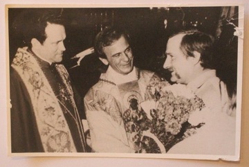 Ksiądz Jerzy Popiełuszko i Lech Wałęsa - ZDJĘCIE