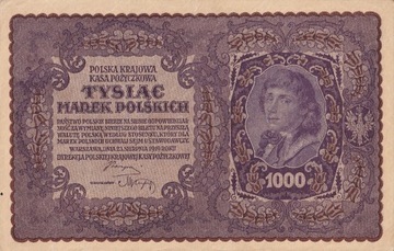 Banknot 1000 marek 1919r. I Serja BS