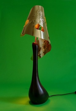 Abstrakcyjna lampa stojąca,metal, ceram.,handmade