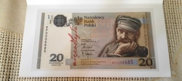 Banknot 20zł 2018r Niepodległość Piłsudski UNC