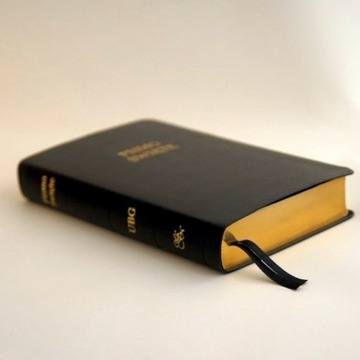 Uwspółcześniona Biblia Gdańska, format średni F0,  czarna, złocone brzegi