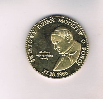 medal J.PII światowy dzień modlitwy o pokój 1986r