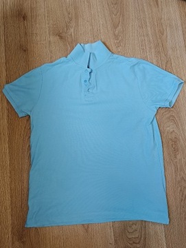 Koszulka polo męska XL Wólczanka błękitna